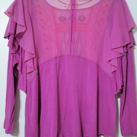 Free People Boho La Cienga Embroidered Ruffle Tunic Top Sz S NWT $88 - Picture 6 of 7